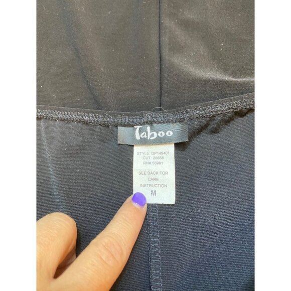 Y2K Taboo Black Dress With Blue Ribbon Asymmetric Hem Spaghetti Straps Ruched Bu - Picture 4 of 7